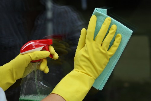 Professional gutter cleaning on a Wimbledon residential property