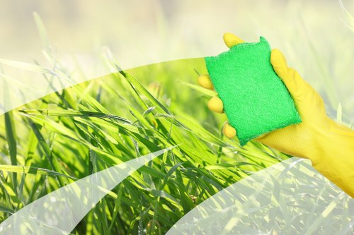 Professional cleaner in Wimbledon cleaning a bright home interior