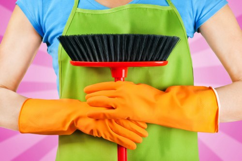Professional regular cleaning visit in a Wimbledon apartment building
