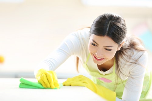 Professional cleaners completing a bathroom deep clean in Wimbledon