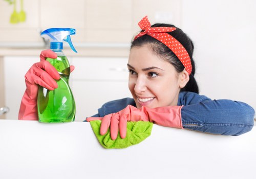 Cleaner Wimbledon team maintaining a spotless room with care